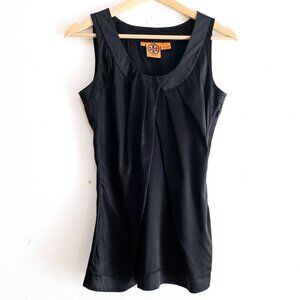 Tory Burch Black 100% Silk Margaret Sleeveless Top ✨🖤🌺🤩